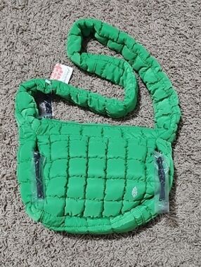 NWT Free People Movement Purse Quilted Baby Carryall Sling Bag Kelly Green